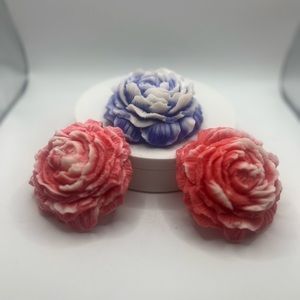 Peony flower candle set